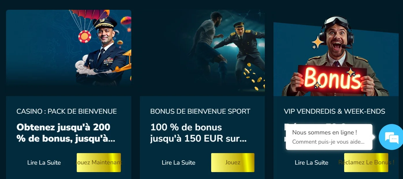 bonus et promos chez VolerBet